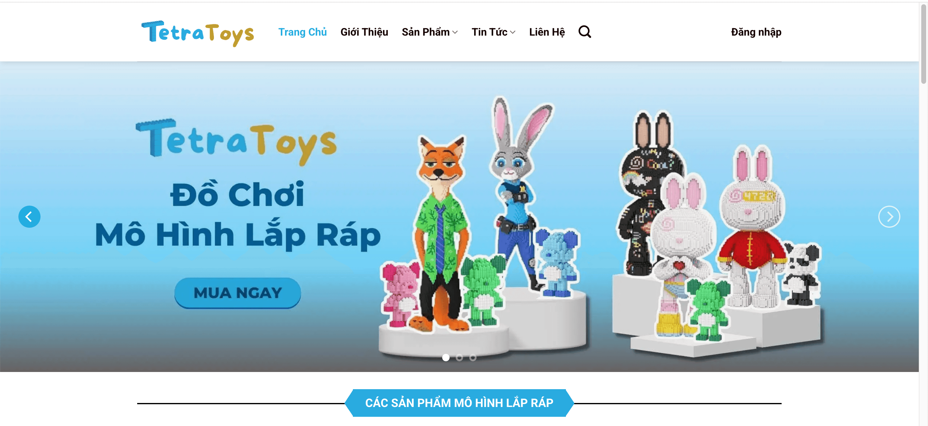 Trang chủ website Tetra Toys
